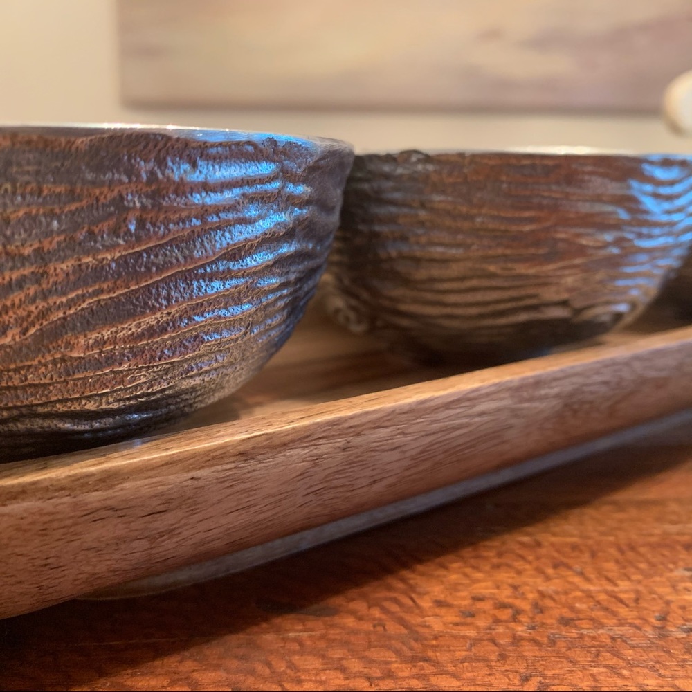 Martha Stewart set of 3 serving bowls and tray